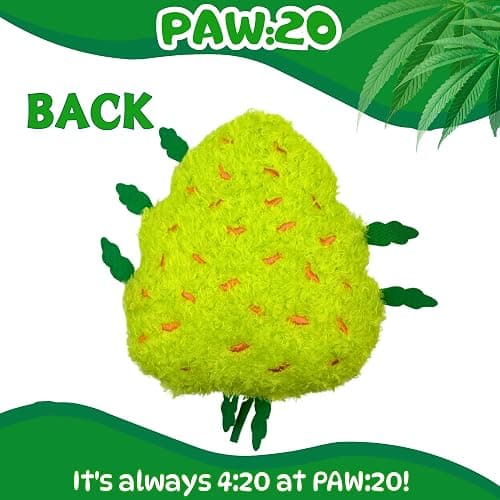 (1 Pack) PAW:20 Bud The Weed Nug plush dog toy w squeaker  thumbnail 6