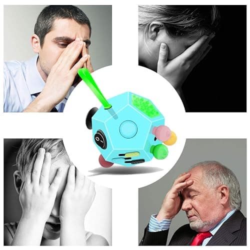 Fidget Dodecagon –12-Side Fidget Toys Cube Relieves Stress and Anxiety Anti Depression Travel Toy Christmas Stocking Stuffers Gifts for Children and Adults (B3 Blue Sky) thumbnail 6