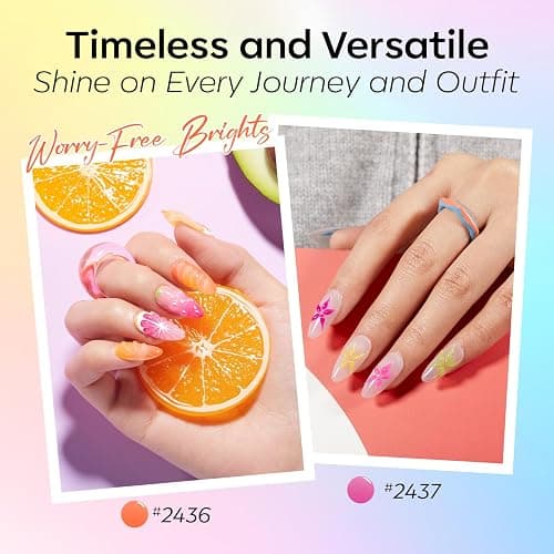 modelones Jelly Neon Gel Nail Polish Set, Hema Free Halloween Sheer Effect | Neon Hot Pink Orange Blue Yellow Green Purple 6 Colors Bright Translucent Effect Gel Polish Kit LED Nail Art Gift Salon thumbnail 3