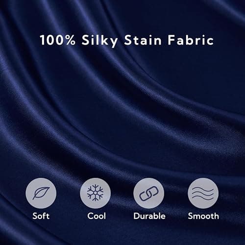 Candoury Satin Silk Pillowcase for Hair and Skin, Queen Size Set of 2 Pillow Cases, Soft Silky Pillow Covers 2 Pack with Envelope Closure (20x30, black) thumbnail 4