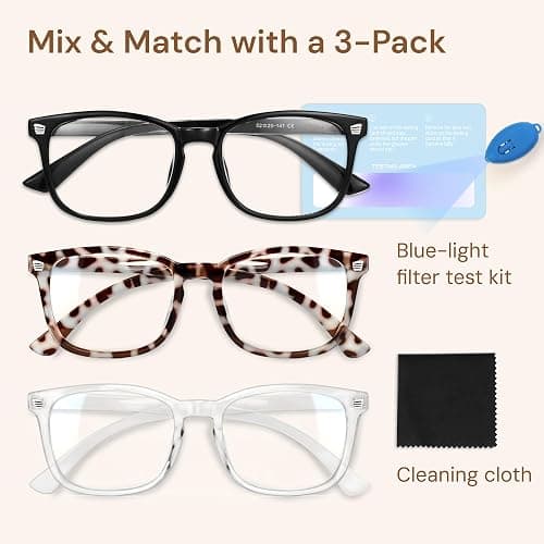 Gaoye Stylish Blue Light Glasses for Woman - Computer Glasses for Blue Light Blocking - Lightweight Frames - 3 pack thumbnail 7