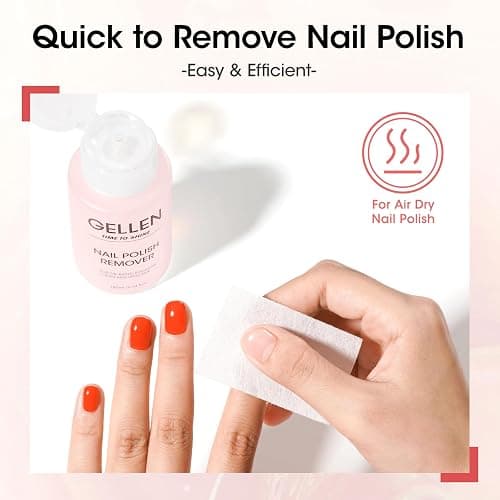 Gellen Nail Polish Remover, Non Acetone Nail Polish Remover for Regular Nail Polishes, Rose Scent Healthy, Easy Push-down Pump, 6.09 Fl Oz thumbnail 5