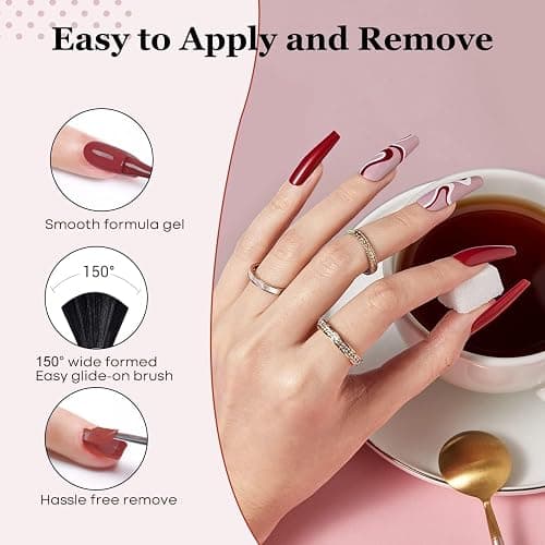 Modelones 24 Pcs Gel Nail Polish Kit 20 Colors Nude Gel Polish Set White Glitter Pink Navy Blue with Glitter Glossy&Matte Top Base Coat, Nails Art Starter Manicure Home DIY Gifts thumbnail 7