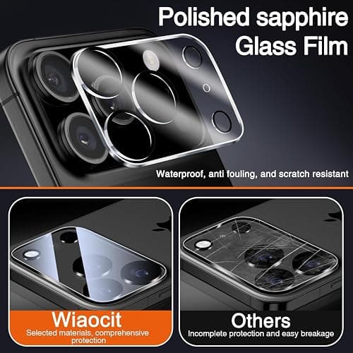 Wiaocit 3 Pack Tempered Glass Camera Lens Protector for iPhone 17 Pro Max, 9H Hardness, Anti-Scratch, Case Friendly thumbnail 2