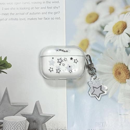 AIIEKZ Compatible with AirPods Pro 2 Case Cover, Kawaii Clear Soft TPU Case with Cute Star Keychain for AirPods Pro 2nd Generation Case for Girls Women (Airpods Pro 2) thumbnail 5