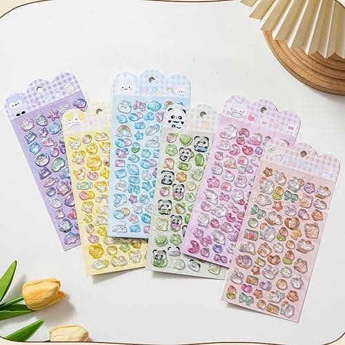 Embossed Animal Sticker Cartoon PVC Resin for Scrapbooking Notebook Journal Phone Cover Luggage Rewarding Color thumbnail 5