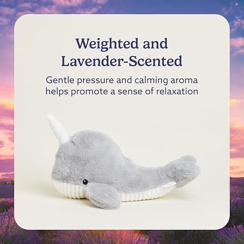 warmies Microwavable & Weighted Stuffed Animals, Narwhal - Heated Stuffed Animal Plushie for Warmth & Comfort - Cute Soft Plush Toys for Adults & Children (Boys, Girls, Babies & Toddlers) thumbnail 3