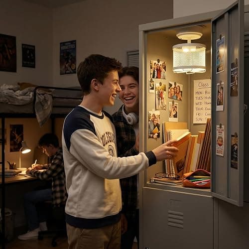 Fuyoooo Magnetic Locker Light LED Locker Chandelier, White | Back-to-School Locker Essential, Magnetic Mounting, Decorative and Functional, Brightens Dark Lockers, Space-Saving Design thumbnail 5