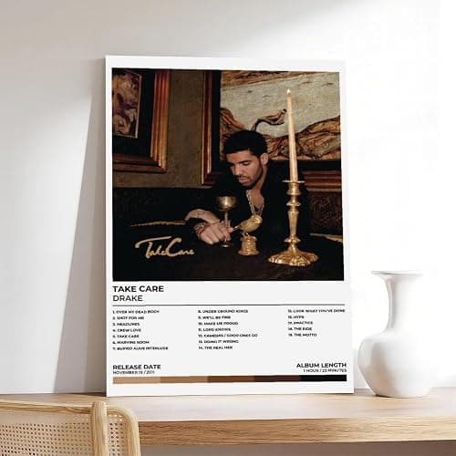 HDZYZZA Drake Poster Take Care Album Canvas Poster Wall Art Decor Print Picture Paintings for Living Room Bedroom Decoration Unframe: 12x18inch(30x45cm) thumbnail 7