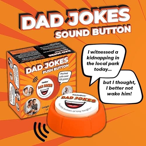 KadoBox - Funny Dad Jokes Electronic Sound Button - 135+ British One Liner Audio Dad Jokes from Daughter and Son - Funny Gifts for Men - Gifts for Dad thumbnail 2
