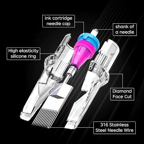 50Pcs Tattoo Cartridge Needles Assorted Mixed Size # 12 Round Liner -3RL 5RL 7RL 7RM 9RM Tattoo Needles Friendly for Tattoo Beginners thumbnail 4