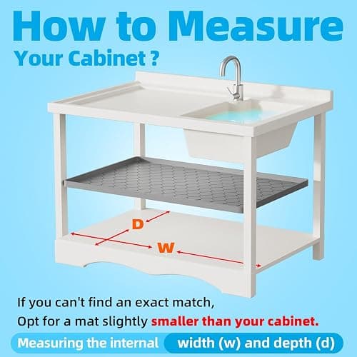 Winisok Silicone Under Sink Mat 34" x 22", kitchen Essentials and Gadgets, Shelf liner and Cabinet Protector, Home Organizers and Storage, Waterproof Bathroom Tray thumbnail 7