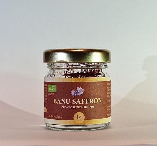 Organic Saffron Threads by Banu Saffron – Award Winning All Red Certified Organic Grade A Saffron, Premium Crocus Sativus Gourmet Spice for Tea, Rice, Paella, Risotto & Cooking - 1 Grams (0.035 Ounce) thumbnail 2