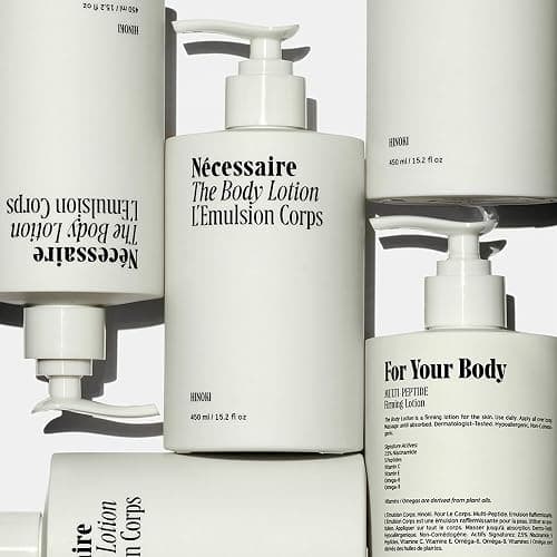 Nécessaire The Body Lotion with Pump – Hinoki Scented Body Moisturizer with Peptides, Niacinamide, Vitamins C/E & Omega 6/9 – Skin-Firming Daily Hydration – Dermatologist-Tested, Vegan – 15.2 oz thumbnail 4