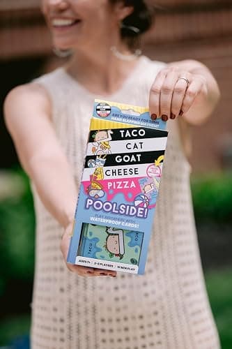 Taco Cat Goat Cheese Pizza Pool Edition Wildly Entertaining Waterproof Card Game for Outdoor Game Days | Easy to Play with 10 Minute Rounds | Fun for Kids, Teens, Adults, and Families | 2-8 Players thumbnail 2