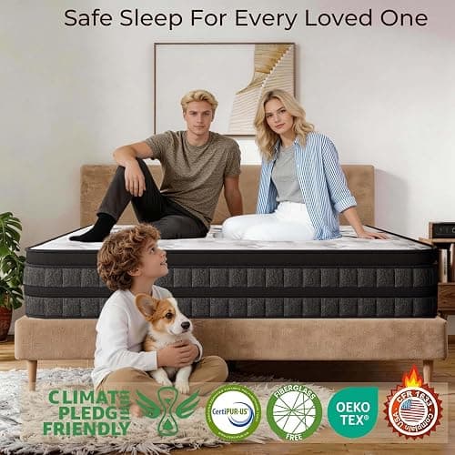 Luxysea Full Size Mattress 12 Inch Full Mattress Hybrid with Memory Foam and Pocket Springs for Motion Isolation Breathable and Cooling Comfort Medium Firm Support Fiberglass Free 365-Night Trial thumbnail 2