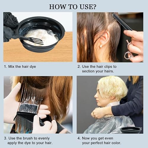 Svjetiq 21Pcs Hair Dye Kit Professional Hair Coloring Products with Hair Dye Brush, 350ml Hair Color Bowl, Hair Clips, Applicator, Earcover for Salon Bleaching & Hair Coloring at Home thumbnail 6