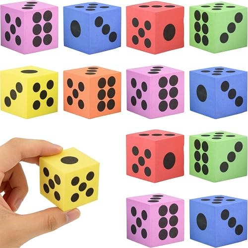 ~ 12 ~ Foam Dice ~ 1.5 Inch ~ Games Math Teaching ~ NEW - Image 1