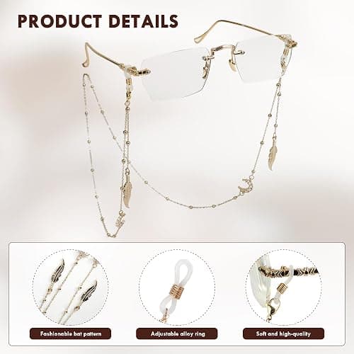 shionreiy Stylish Women's Glasses Chain - Eyeglass & Sunglasses Chains Holder for Around Neck, Eyewear Retainer Strap thumbnail 5