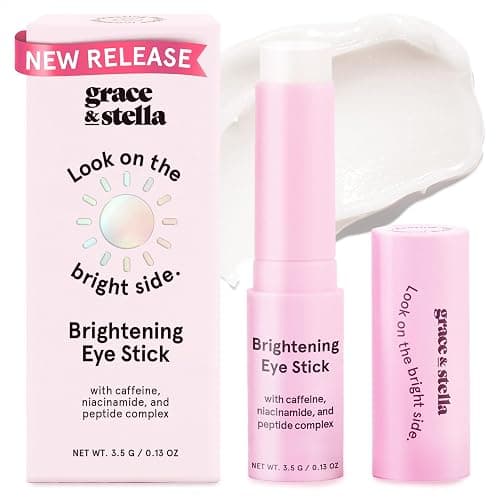 grace & stella Under Eye Brightener Balm Stick - Travel Essentials - Caffeine Eye Cream for Dark Circles, Puffiness, Wrinkles - Vegan Moisturizer Stick with Niacinamide, Hyaluronic Acid (0.13oz/3.5g) - Image 1