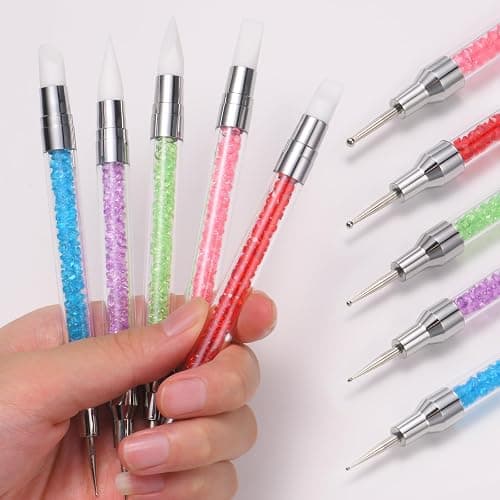 Nail Stand for Press Ons, 15Pcs Nail Art Brushes, 5Pcs Dual-Ended Nail Dotting & Sculpture Pens, Nail Stand DIY, Nail Holder for Painting Nails with 96Pcs Reusable Putty, Nail Art Tools thumbnail 5
