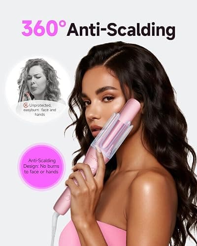 TSUYAGLA Automatic Curling Iron,1 1/4 Hair Curler with 3 Temperatures, 10S Fast Heating, 2-Way Rotation, 30 Min Auto Shut-Off, 500 Million Ionic, Anti-Scald-Tangle for Long Hair thumbnail 4