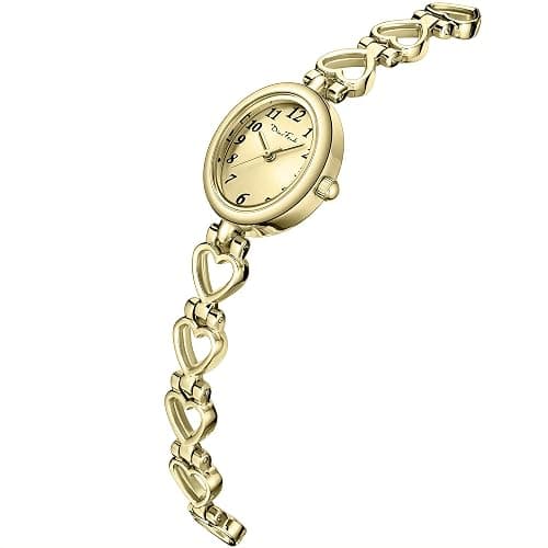 Diaofendi Petite Gold Watches for Women Vintage Bracelet Wrist Watch Luxury Ladies Oval,Fashion Dress Quartz Watch with Tools Include,Waterproof thumbnail 3