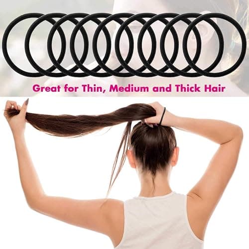 Anezus 200 Pcs Black Elastics Hair Ties Small Bulk Hair Ties Hair Bands (4mm) thumbnail 6