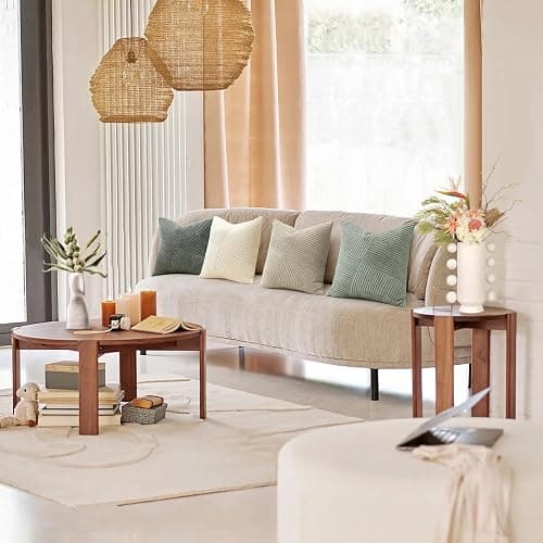 Sungeek Set of 4 Decorative Cushion Covers Soft Corduroy Boho Farmhouse Square Pillow Covers Mix and Match Throw Pillow Cases for Sofa Couch Bedroom Living Room 50x50cm, Neutral Grey thumbnail 6