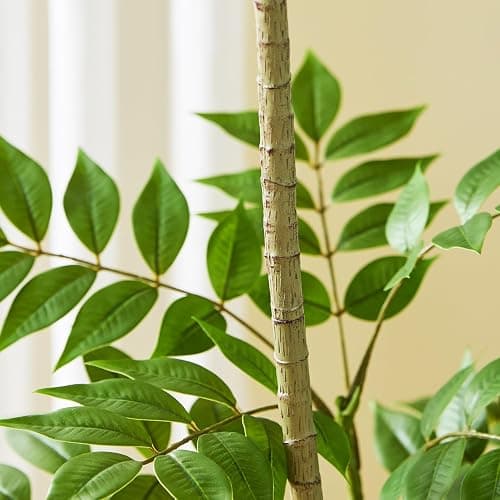 TXABL Autumn Sumac Artificial Fall Tree Artificial Trees with Planter for Home Bedroom Office Indoor Living Room Decoration Artificial Sumac Tree (Green, 6FT) thumbnail 7