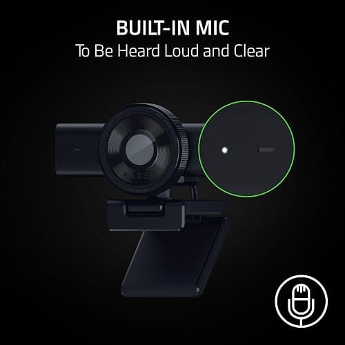 Razer Kiyo V2 X Streaming Webcam: Full HD 60 FPS - Auto Focus - Built-in Microphone - Wide Angle Lense - Integrated Privacy Shutter - Works with OBS, Xsplit, Streamlabs, Discord, Zoom, Teams - Black thumbnail 6