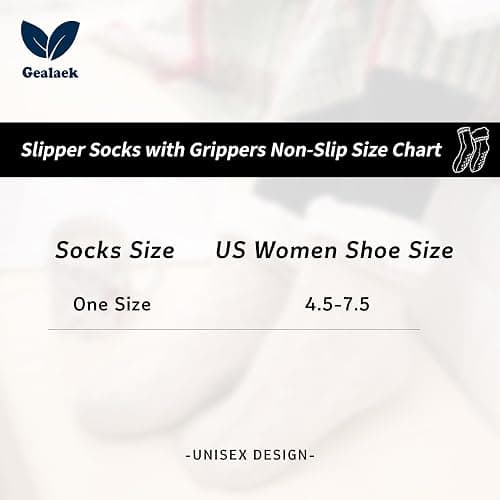 Gealaek Women Slipper Socks Winter Thick Fuzzy Warm Cozy Soft Sherpa Lined Socks Non Slip with Grippers thumbnail 4