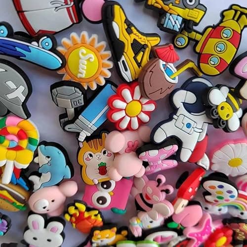 Random 30 50 100 pcs Shoe Charms,Cute Different Shoe Accessories for Boy Girls Women Men,Charms for Shoes Wristband Decoration, Halloween Christmas Birthday Party Gifts - Cute 30 Pcs thumbnail 6