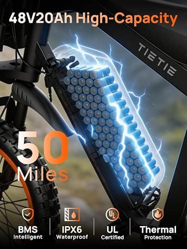 Tietie Electric Dirt Bike, 1500W Peak Electric Motorcycle with 48V 20AH Battery, Full Disc Brake and Suspensions, 50-Mile Range, 32 MPH, LCD Display & NFC Start, Off-Road E Dirt Bike thumbnail 3