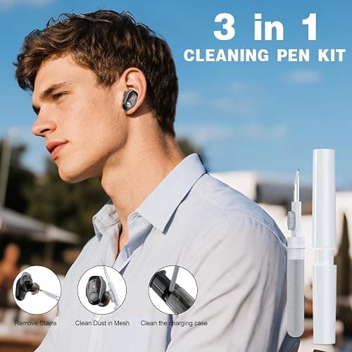 POZCIS for Skullcandy Method 360 ANC Case Cover, Soft Silicone Protective Earbuds Case, Only Compatible with Skullcandy Method 360 ANC with Cleaner Kit Accessories Set(Black) thumbnail 6