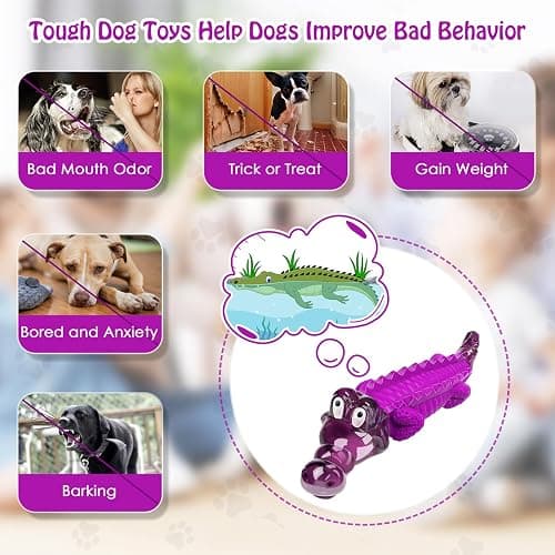 (1 Pack) Purple crocodile dog chew toy  thumbnail 5