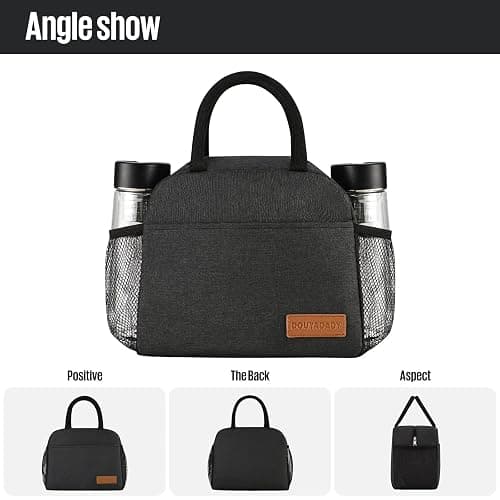 douyadady Lunch Bag Women/Men Lunch Box Women/Men (black) thumbnail 4