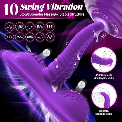 Vibrator 6.5" Insertable Monster Dildos Women Sex Toys - 10 Swing & Vibration Modes Adult Toys Sex Chair Sex Machine for Triple Stimulation, RAGINARD Remote Ride G Clit Anal Vibrators Big Thick Dildo thumbnail 3