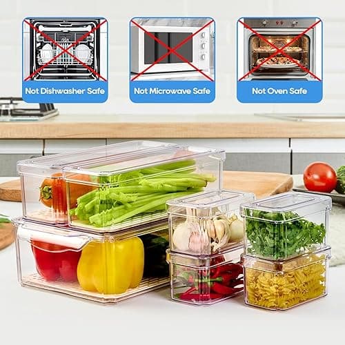 IVODEELA 14 Pack Fridge Organisers with Lids thumbnail 5