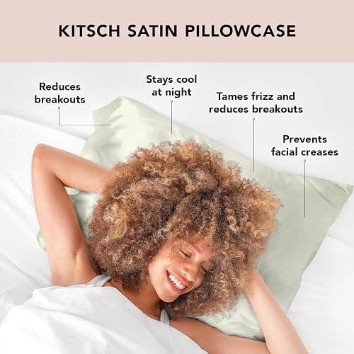 Kitsch Satin Pillowcase with Zipper for Hair & Skin, Softer Than Silk Pillow Cases Queen, Wrinkle-Free, Smooth and Cooling Satin Pillow Covers, Standard Size 19"x26" - Sage - Standard/Queen (1 Pack) - 09. Sage thumbnail 3