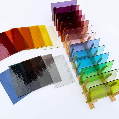 LITMIND 24 Sheets Transparent Stained Glass Variety Pack – Soft Rainbow Mix 6 x 4 Inch Smooth Art Glass for Suncatchers, Mosaics & DIY Crafts thumbnail 7
