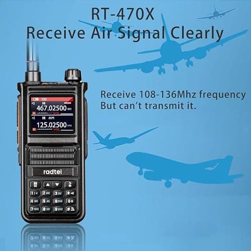Radtel RT-470X Ham Radio Walkie Talkies 256CH Aviation Air Band Two Way Radio NOAA Police Scanner Marine Long Range Handheld Transceiver USB-C, Wireless Copy Frequency thumbnail 3