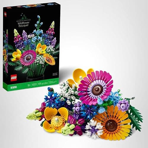 LEGO Botanicals Artificial Wildflower Bouquet - Fake Indoor Flowers Building Set for Home, Kitchen, Desk Decoration, Adults Ages 18+ - Gift for Birthdays - 10313 thumbnail 8