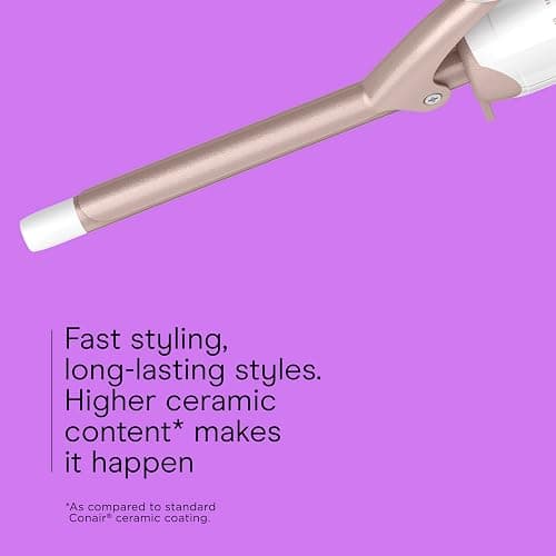 Conair Double Ceramic 1/2-Inch Curling Iron, 1/2-inch barrel produces spiral curls – for use on short to medium hair thumbnail 3