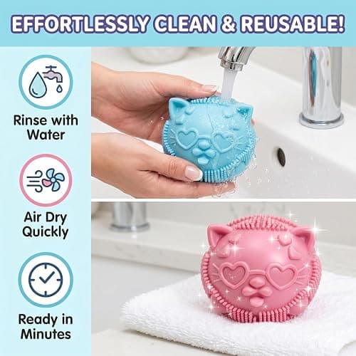 Puasyto Cool Cat Squeeze Squishy, Wild Kitties Fuzzy Ball Sensory Squeeze Balls, Slow Rising Stress Relief Toys, Anxiety Calming Squishy Fidget Balls, Great for Stress Reduction or Gifting thumbnail 3