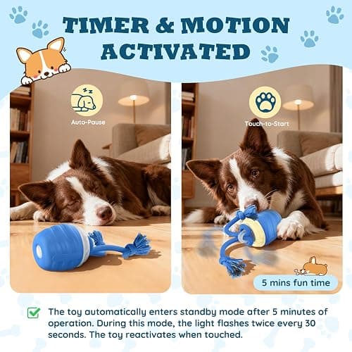HVUATQ Interactive Dog Toys - 2025 Upgraded Motion Activated Balls for Medium/Large Dogs, Automatic Moving Dogs Toy Wicked Ball for Boredom, Interactive Dog Ball to Keep Them Busy(Blue) thumbnail 5