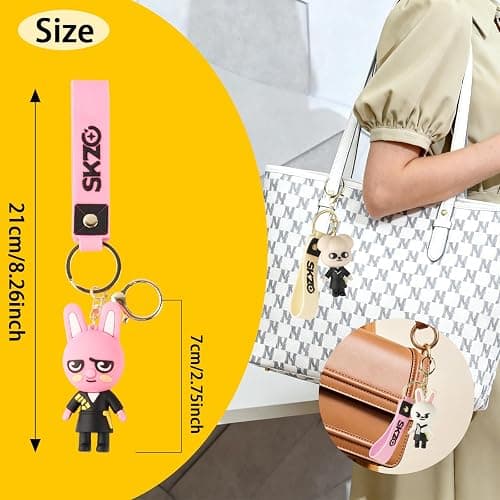 SK-Z Keychain Cartoon Keyring Cute Animal Pendant Backpack Accessory for Stray Fans thumbnail 2