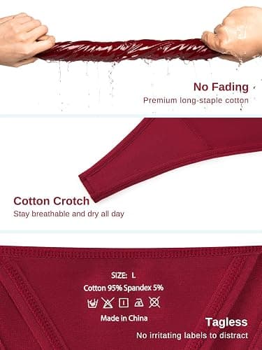 Cotton G-String Thongs for Women Underwear Breathable Stretch Low Rise Panties T-back Sexy Ladies 8 Pack thumbnail 6