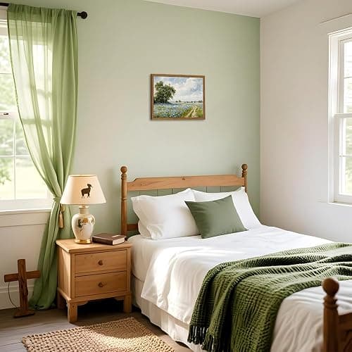 Framed Vintage Canvas Wall Art, Country Landscape Wildflower Field Wall Decor Paintings, Rustic Nature Pictures Prints Home Decor for Living Room Bedroom Bathroom Farmhouse 8x10 inch thumbnail 4