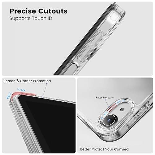 GKABXY Clear Case for iPad mini 7 (A17 Pro), iPad mini 7th/6th Generation Case (2024/2021),Slim&Light,Shockproof Transparent Hybird Back,Yellowing Resistant,Supports Pencil Pro&USB-C (Cream White) thumbnail 5